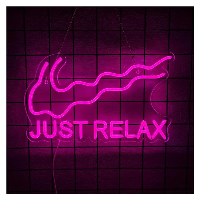 Home Gym Neon Sign - Lampu Neon Just Relax Untuk Yoga,