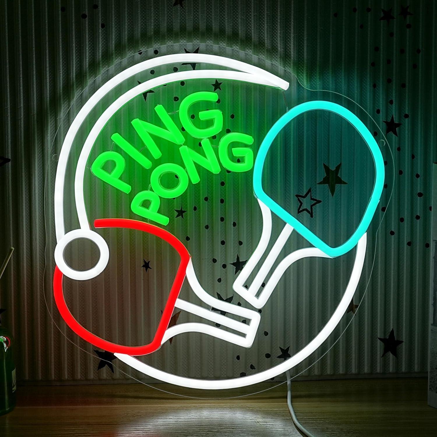 Home Gym Neon Sign - Lampu LED Neon Ping Pong USB