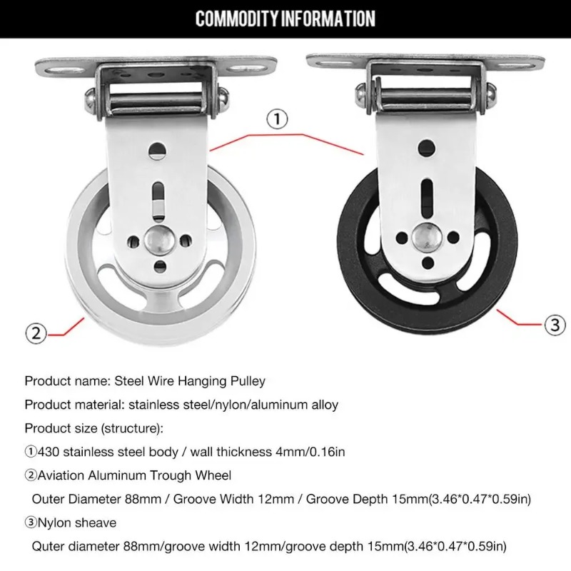 Home Gym Wall Mounted - Roda Katrol Baja Anti Karat yang