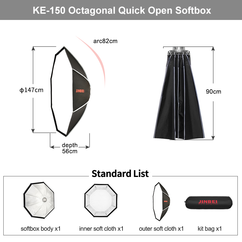 JINBEI KE- 150cm Kotak Softbox - Plyo Box Set ulasan dan harga