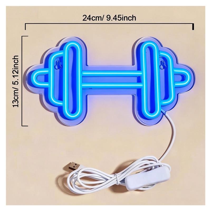 Dekorasi Neon Berbentuk Dumbbe - Home Gym Neon Sign ulasan dan harga