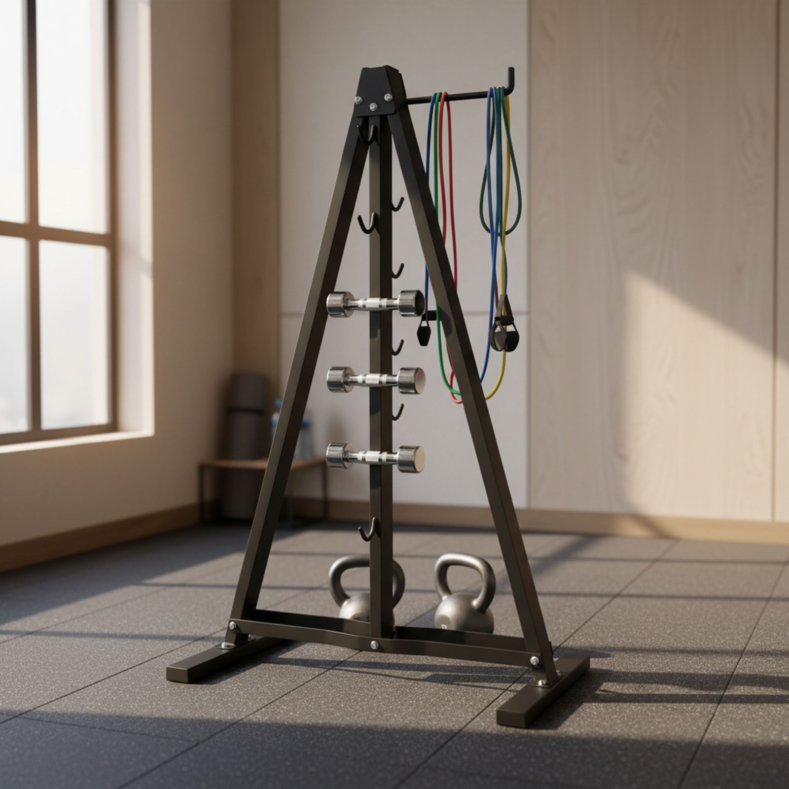 Rak Penyimpanan Alat Latihan L - Home Gym Hack ulasan dan harga