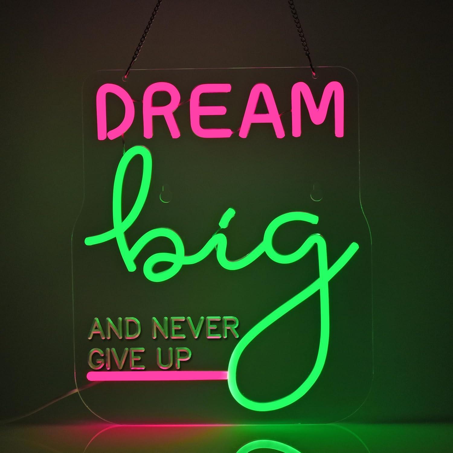 Lampu LED Neon Sign Dream Big  - Home Gym Neon Sign ulasan dan harga