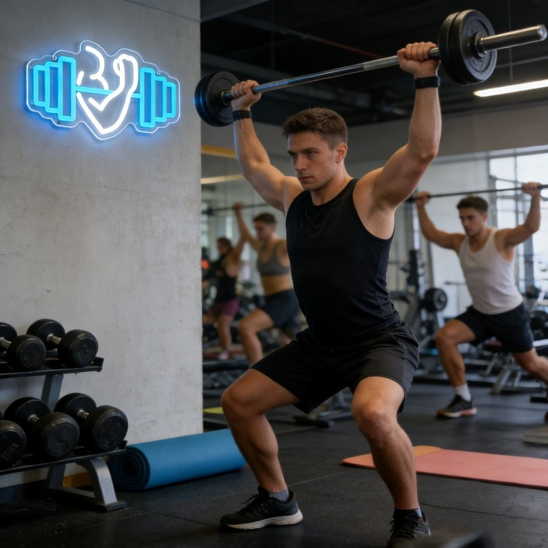 Lampu LED Neon Sign Bicep Dumb - Home Gym Neon Sign ulasan dan harga