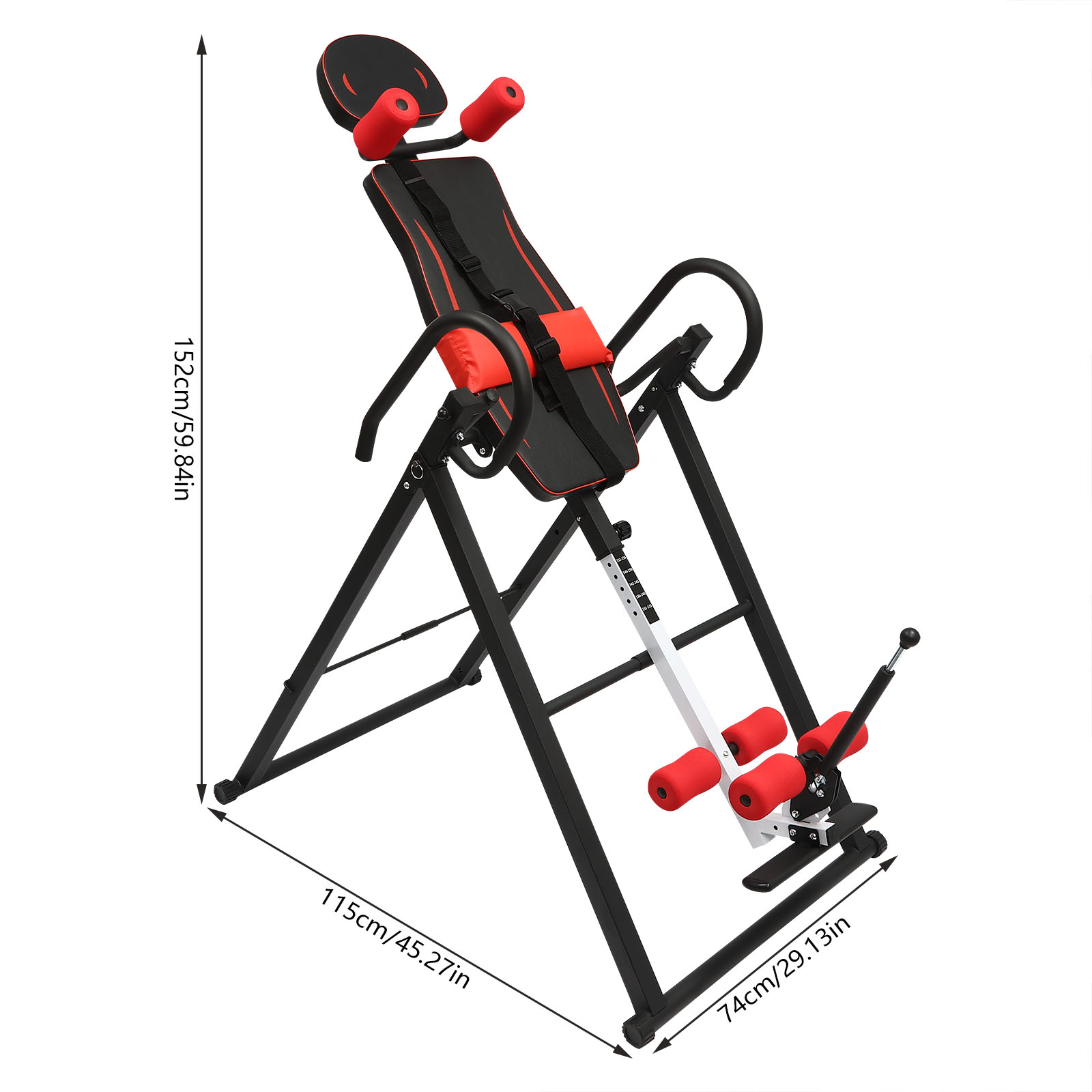 Meja Inversi Hitam / Merah / B - Home Gym Essentials ulasan dan harga